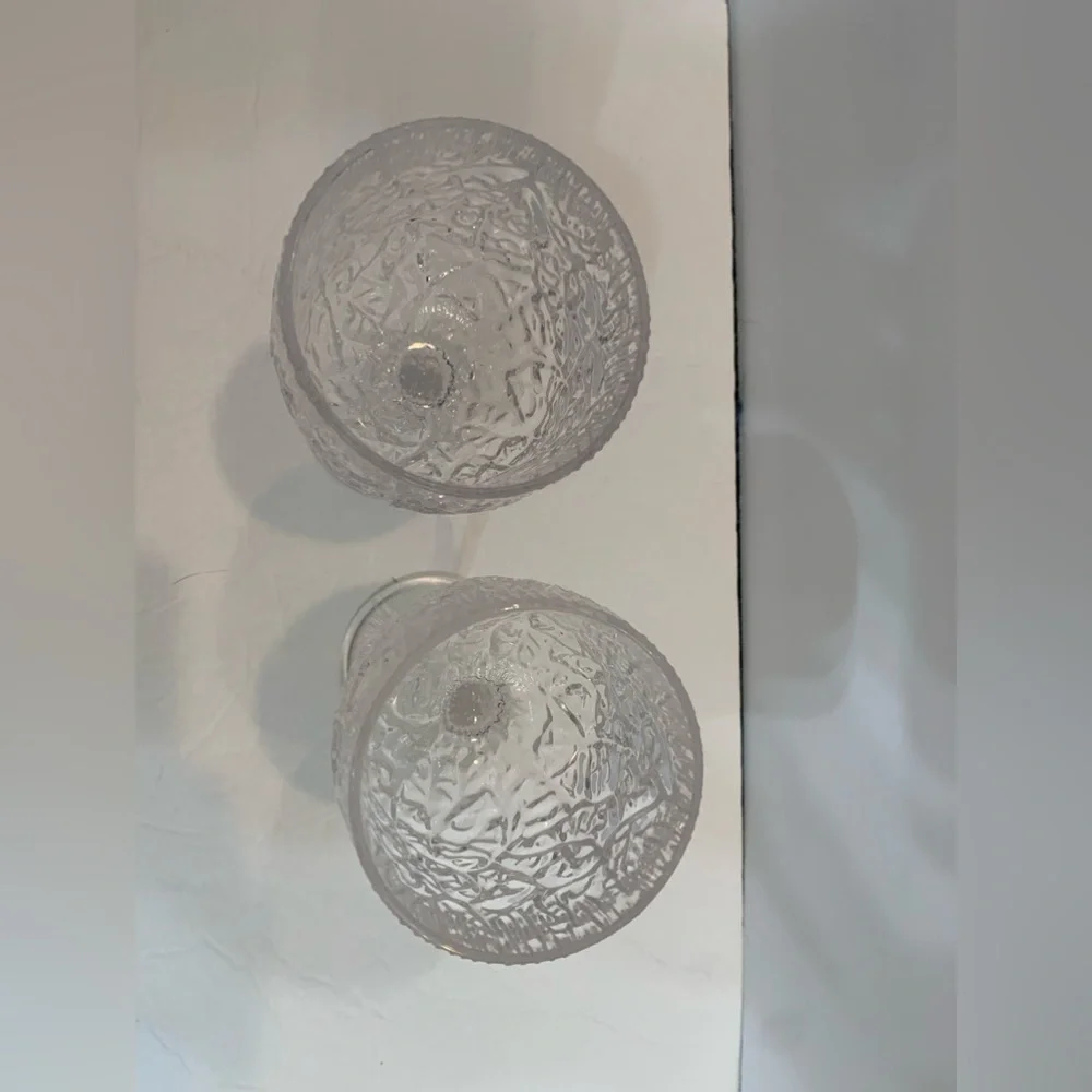 Vintage Lucite “Cracked Ice” Wine Glasses Set of 2